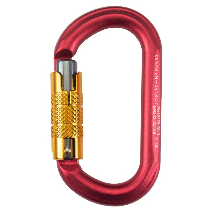 Carabina oval VI.6+, aluminiu, 82g, zavor Triplex, pentru escalada si lucrari la inaltime
