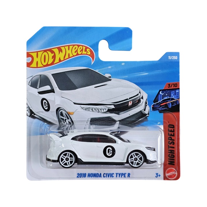 Masinuta Hot Wheels, Honda Civic Type R, alb, scara 1:64