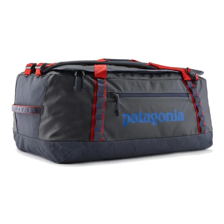Patagonia Black Hole Duffel 70L utazótáska, szürke, 900D poliészter, vízálló, fogantyúkkal és hordozópántokkal