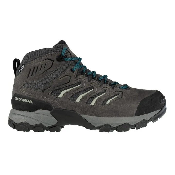 Bocanci de trekking barbati Scarpa Moraine Mid, impermeabili, gri, piele nubuc, membrana Gore-Tex, talpa Presa(R)