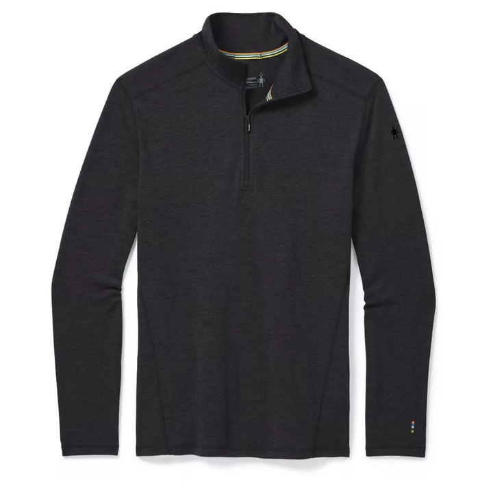 Bluza sport barbati Smartwool Classic, gri carbune, termoactiv, lana merinos, S INTL