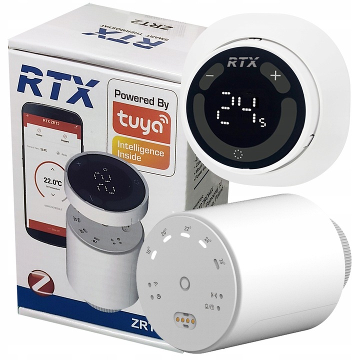 Cap termostat inteligent RTX, senzor detasabil cu ecran LED, ZigBee, wireless