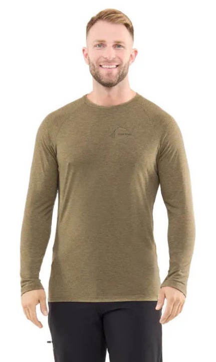 Bluza barbati Viking Andali LS, maneca lunga, proprietati termoregulatoare, verde, lana merinos si Tencel