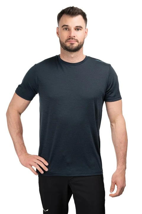 Tricou barbati Viking Salen, termoreglare, antibacterian, lana merinos/sintetic, bleumarin