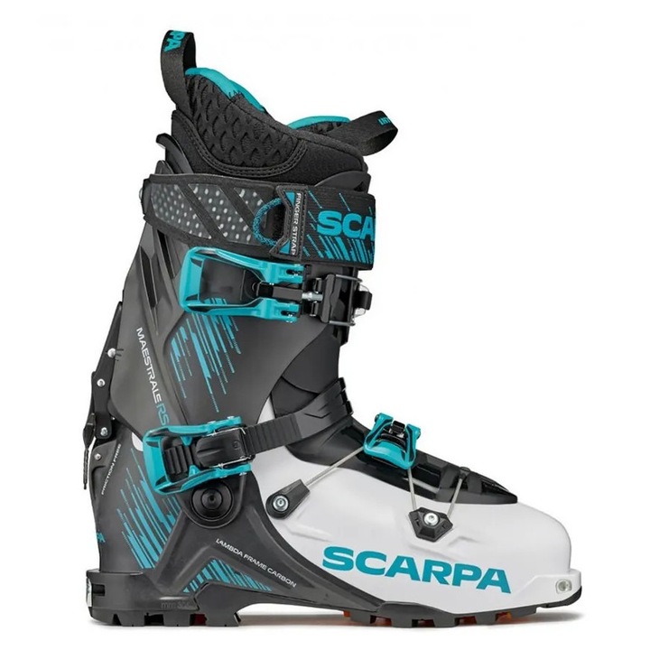 Clapari skiturowi Scarpa Maestrale RS, 101mm, Grilamid, 3 clame, alb-albastru, 29,5