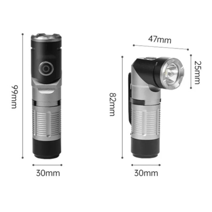Туристически фенер NATUREHIKE, модел CNK2450ZM013, 430 lm, с гъвкава глава, захранван от батерия 16340, удароустойчив