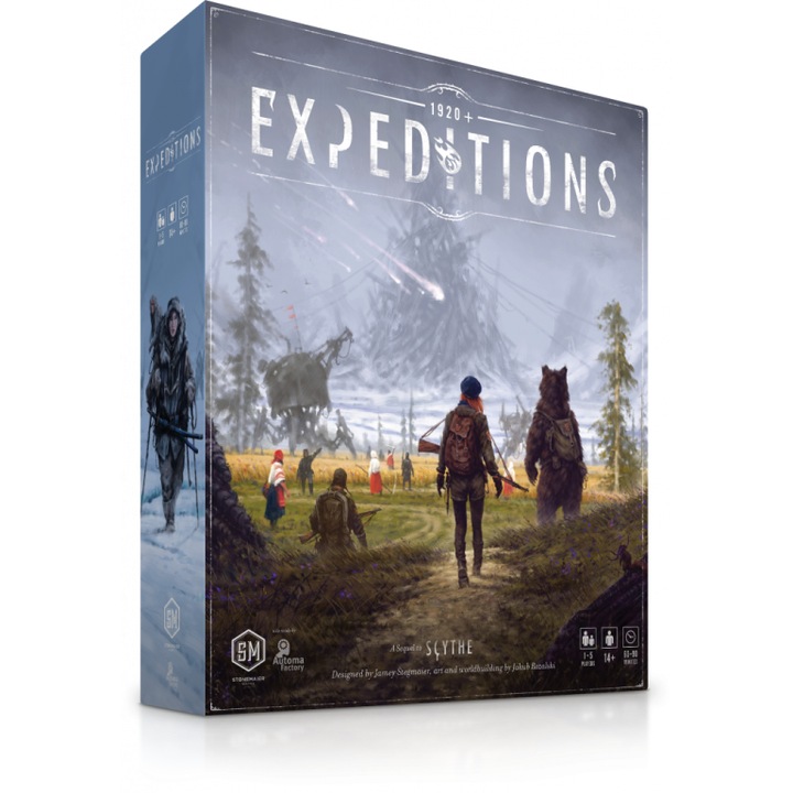 Настолна игра, LexShop, Scythe: Expeditions Ironclad Edition, 5 метални меха, за възрастни