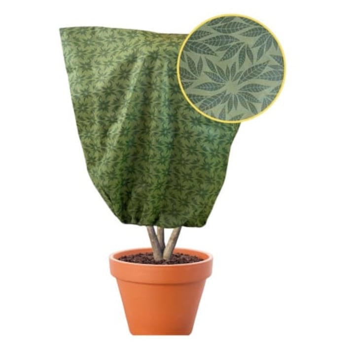 Set 2 huse Anti-inghet plante, Jarden, 120x120cm, Verde, cu fermoar, material gros