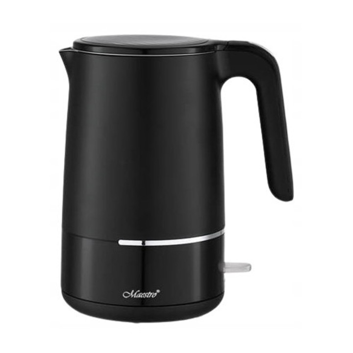 Maestro elektromos vízforraló, 1.7L, 1800W, fekete, rozsdamentes acél