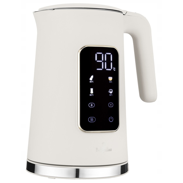 Ceainic electric digital BerlingerHaus Sahara Collection, 1.7L, 2200W, 4 niveluri de temperatura, bej mat