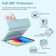 Husa cu tastatura pentru iPad Apple, compatibil cu tableta iPad 10th Gen 2022, iPad 11th Gen (A16) 2025, 10.9" Fara fir, Bluetooth, Cu Stilou, Mouse, Membrana Din Silicon Pentru Tastatura, Albastru