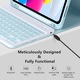 Husa cu tastatura pentru iPad Apple, compatibil cu tableta iPad 10th Gen 2022, iPad 11th Gen (A16) 2025, 10.9" Fara fir, Bluetooth, Cu Stilou, Mouse, Membrana Din Silicon Pentru Tastatura, Albastru