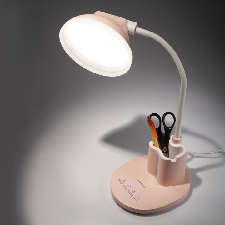 Lampa birou LED Tiross TS2246, 8W, 48 SMD, suport accesorii, multicolor, 23cm