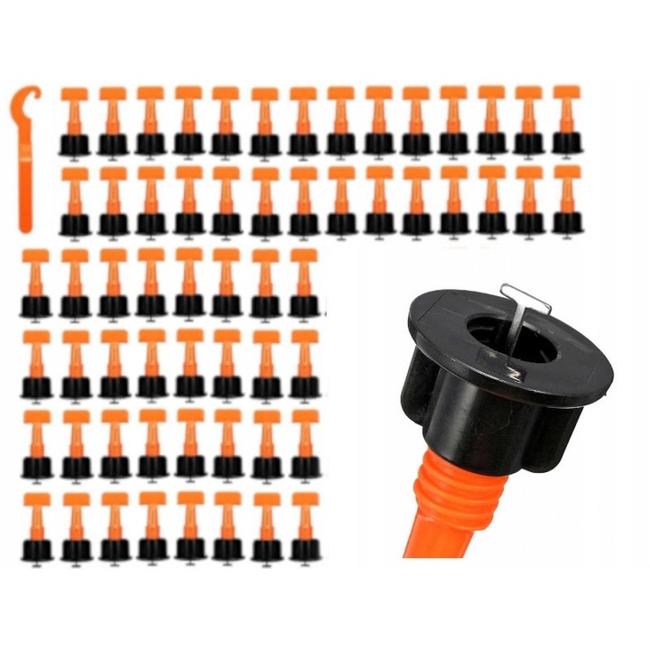 Система за нивелиране на керамични плочки Webski FLATPRO.2, комплект 100 щипки + 2 ключа, бърз монтаж, оптимизиран дизайн