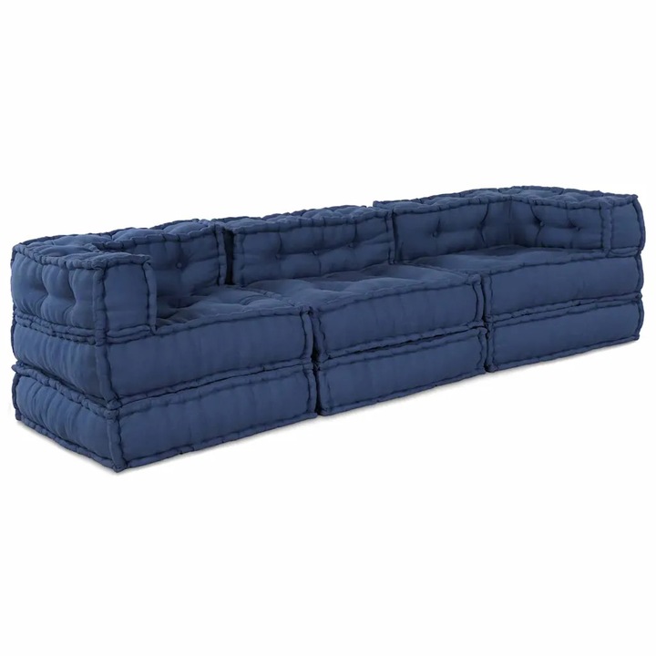Set Unitate de canapea modulara 3 pcs vidaXL, vidaXL, Indigo Tesatura