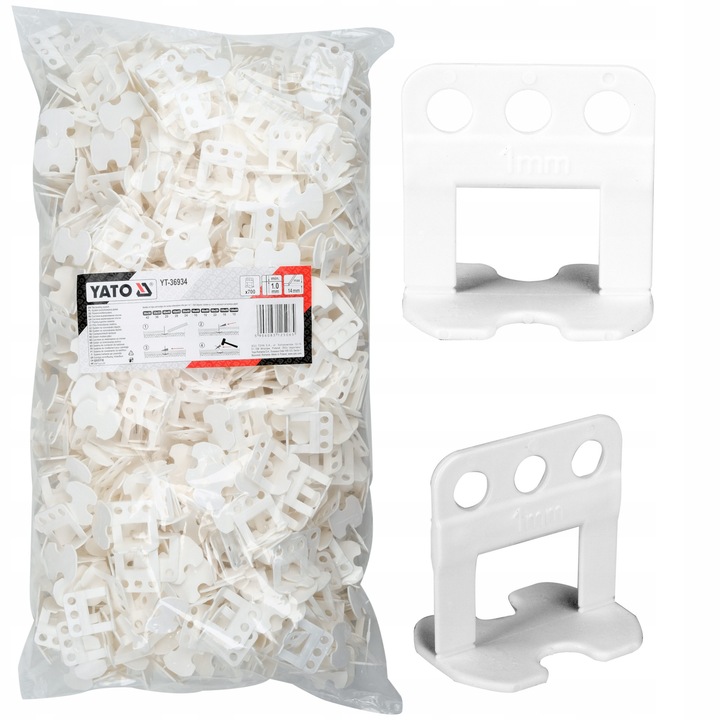Set 700 Klipsuri Yato pentru Nivelare, pentru Placi Ceramice, 1mm, Plastic, 40x40x30mm