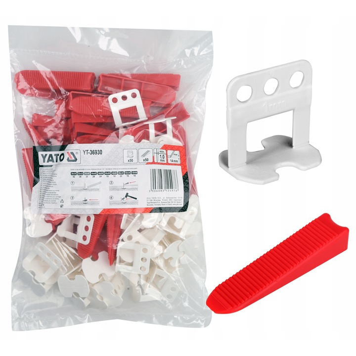 Set Sistem Nivelare Placi Ceramice Yato, 100 Piese, 1mm, 5-14mm