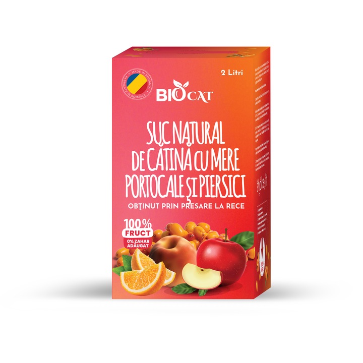 MULTIVITAMIN- Suc de catina cu suc de mere, piersici, portocale- Bag in Box-2 LITRI