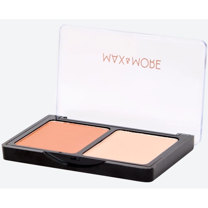 Pudra bronzanta si iluminatoare 2 in 1, Bronzant + iluminator Max & More, 2x4, 5 g, Godess Glow