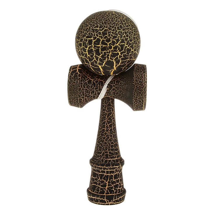 Професионална кендама NEXTLY, напукан дизайн, черно-златиста, 18x7см