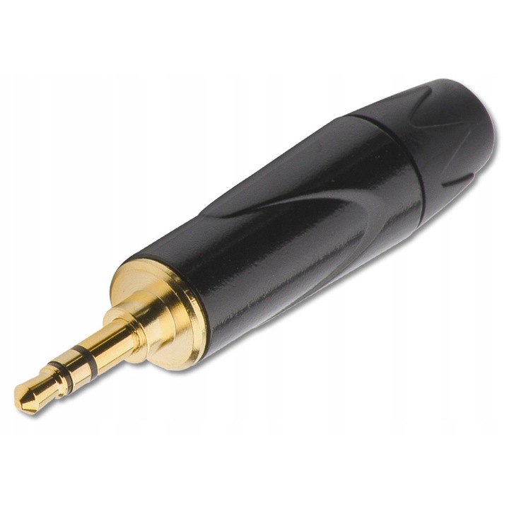 Conector audio jack 3.5mm, SUPER KABLE SW3MXG, TRS stereo, montaj pe cablu, carcasa metalica, negru, pentru cabluri Ø 6.2mm