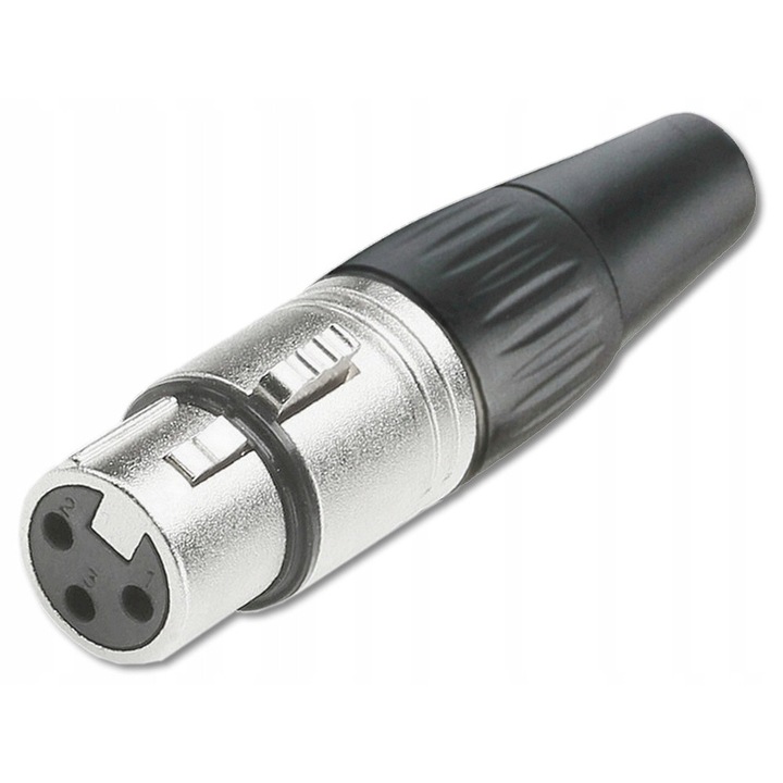 Conector XLR 3P feminin Super Kable, metalic, 8mm, set de 1 bucata