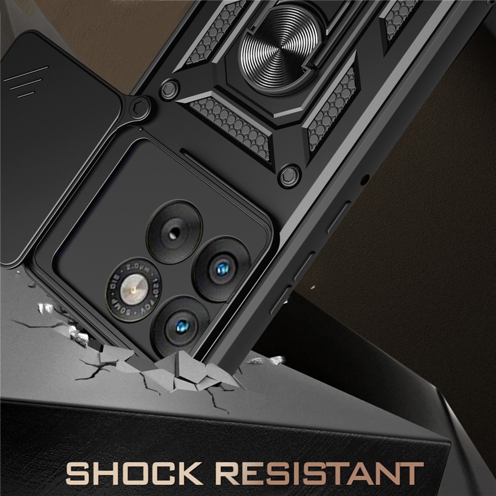 Husa pentru Motorola Edge 70 Max Ring Armor Kickstand Tough Rugged Cover cu protectie camera, negru