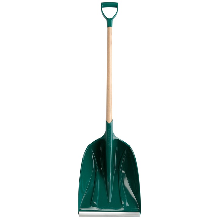 Lopată de zăpada, Leborgne, VMAX, polimer alimentar, margine aluminiu, coadă lemn, 49x36cm, 1.1kg