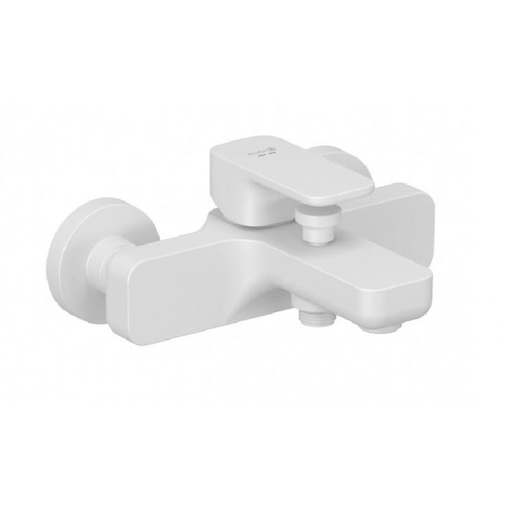 Baterie sanitara pentru cada si dus, Kludi, mata alba, latime 210mm, lungime 185mm, debit 20l/min, montare pe perete