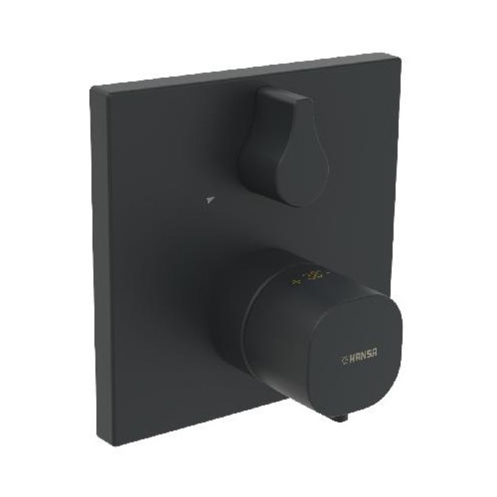 Термостатичен смесител за вана, Hansa, Living, черен мат, 20,4 л/мин, с функционален модул HANSABLUEBOX