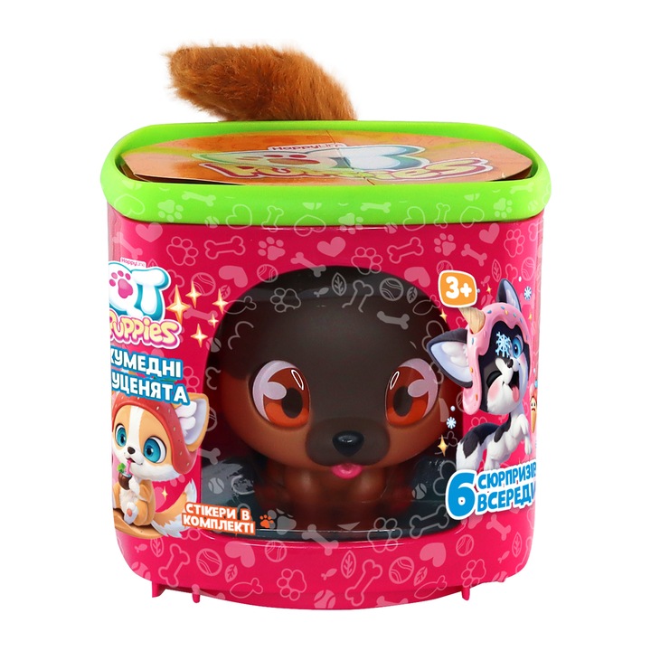 Set de joaca cu figurina catelus QT Puppies Rex