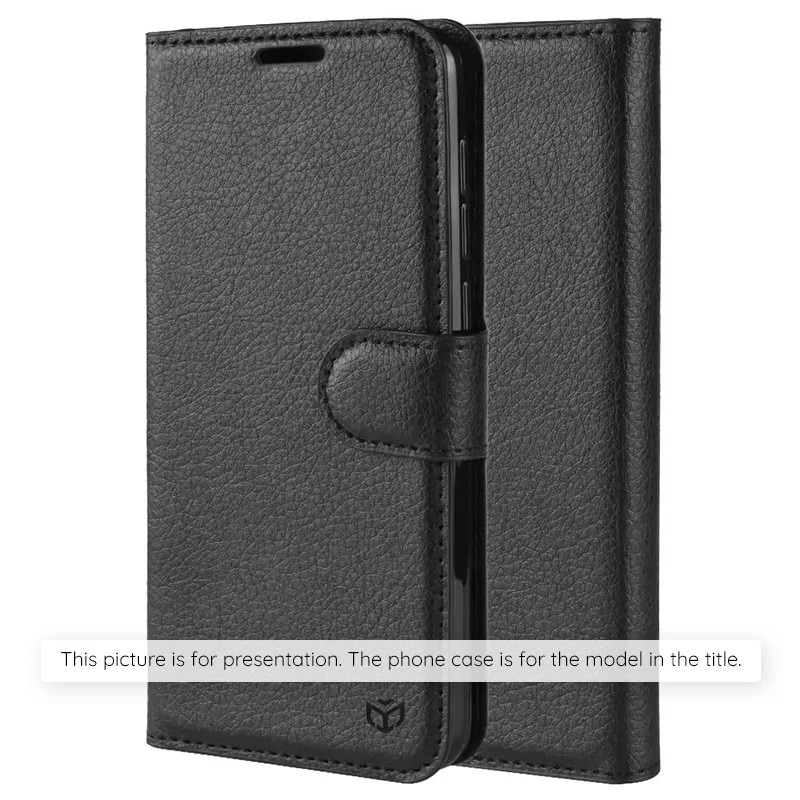 Husa pentru Xiaomi Poco F8 Ultra, SKYDDAR INNOVATION, Leather Folio tip Carte, cu Portofel Interior, Finisaje Premium, set cu sticker, Negru