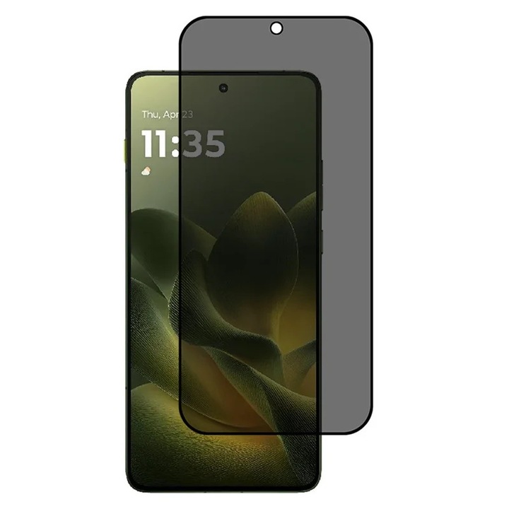 Folie pentru Motorola Edge 70, Anti-spy Ultra HD, Protectie 9H, Montare Simpla, 111D, set cu sticker, Privacy