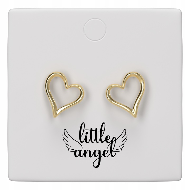 Cercei, Little Angel, J924, Inima, Auriu, Cupru