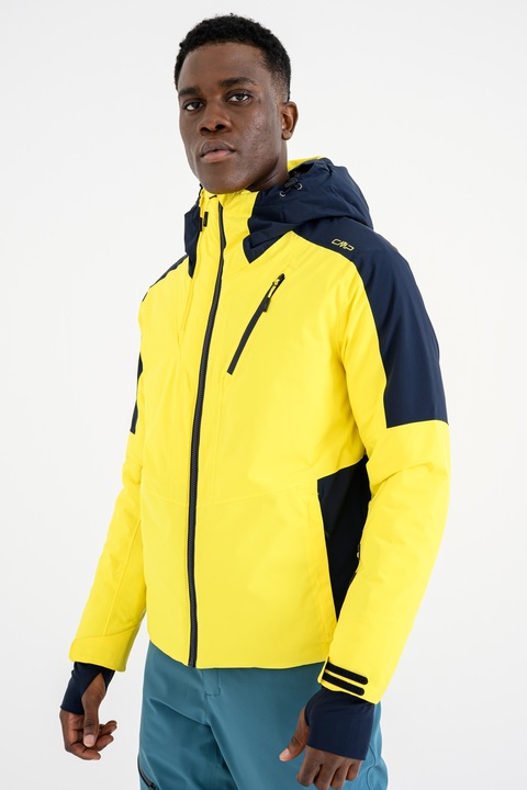 CMP, Geaca cu gluga rezistenta la vant, pentru schi, Galben/Negru stins