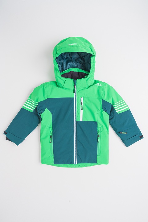 CMP, Яке за зимни спортове с качулка, Тъмнозелен/Светлозелен