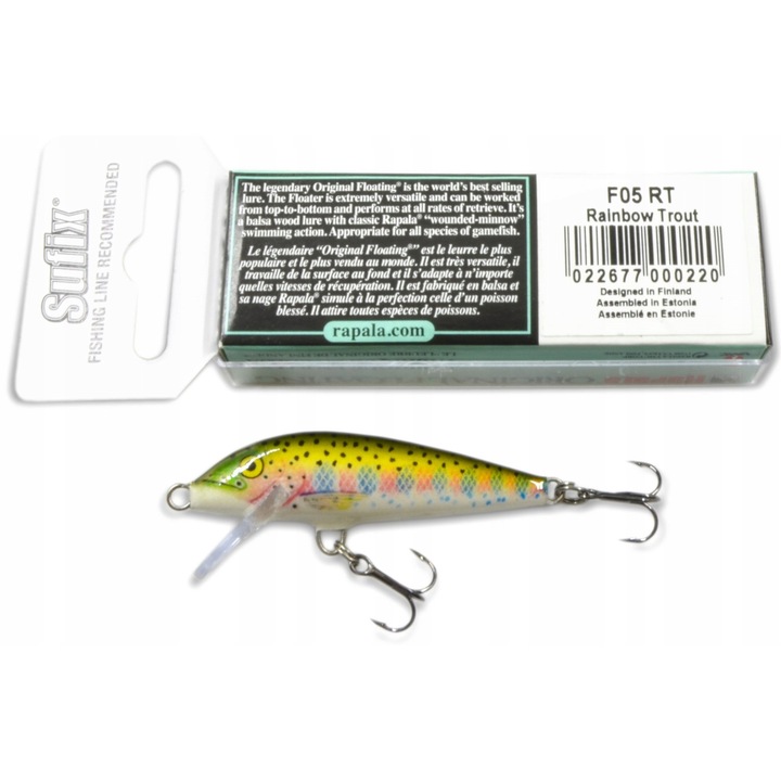 Vobler Rapala Original RT, 5cm, úszó, 3g, 0.9x1.5m merülési mélység