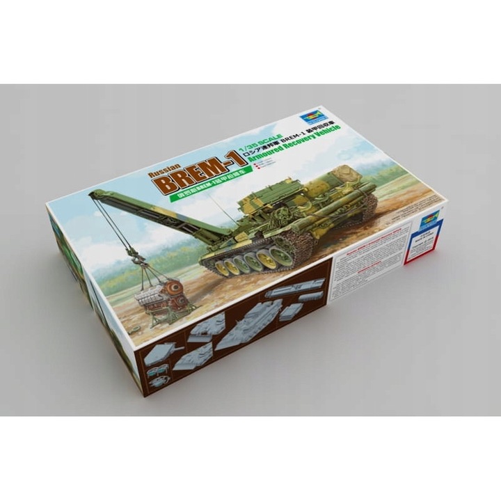 Set model vehicul de recuperare blindat Rus BREM-1, scara 1:35, 1000 piese, 23, 2x10, 6cm
