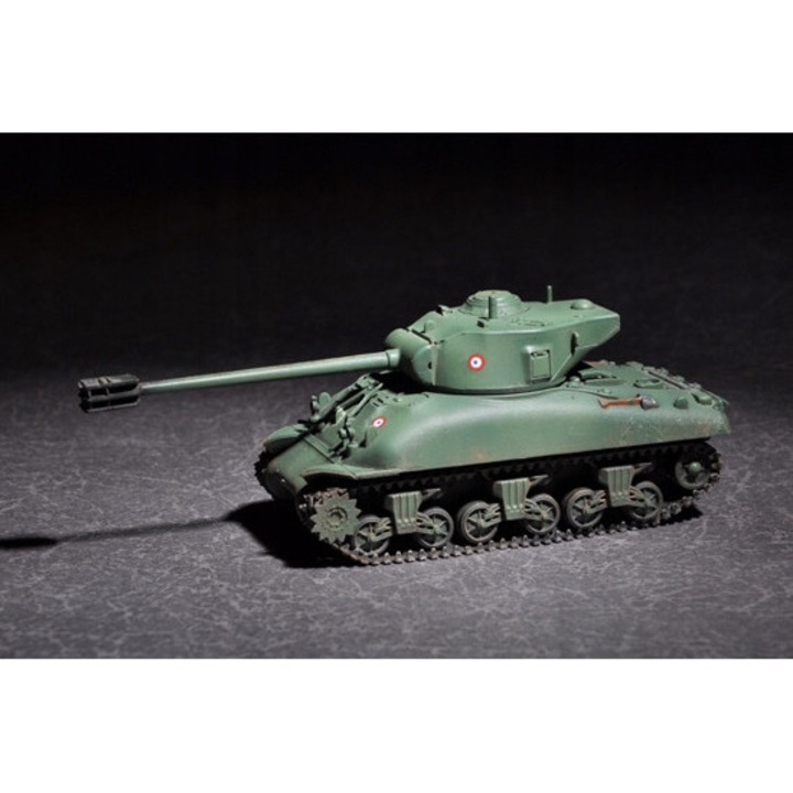 Set de modelism tanc mediu francez M4 Trumpeter 1:72, piese din plastic, senile din cauciuc