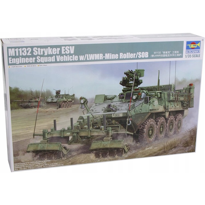 Model vehicul ingineresc M1132 Stryker, 1:35, 744 piese, 262x86mm