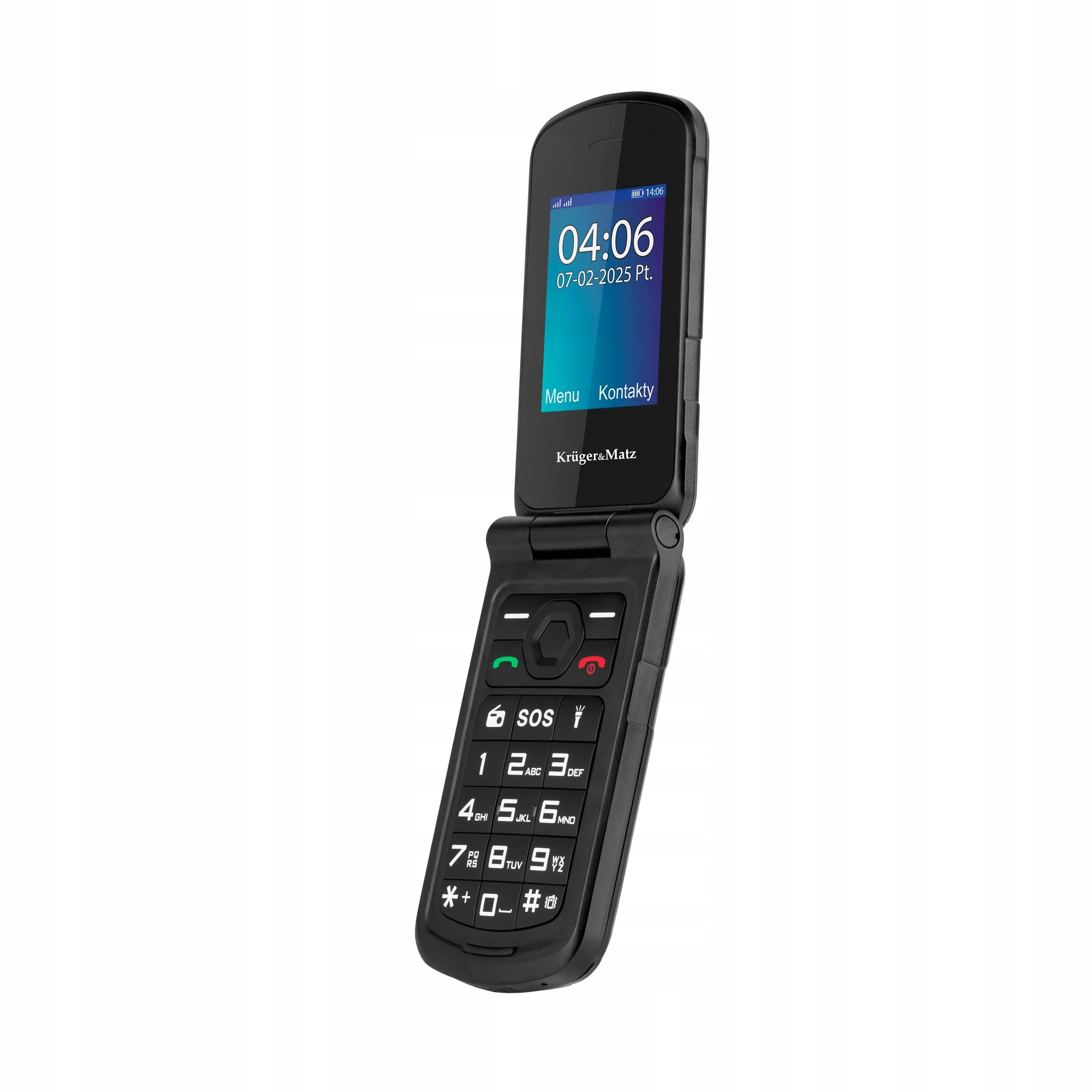 Telefon mobil Kruger&Matz Iron 5 Flip, 4G, Dual SIM, IP68, negru, 108x55x23mm