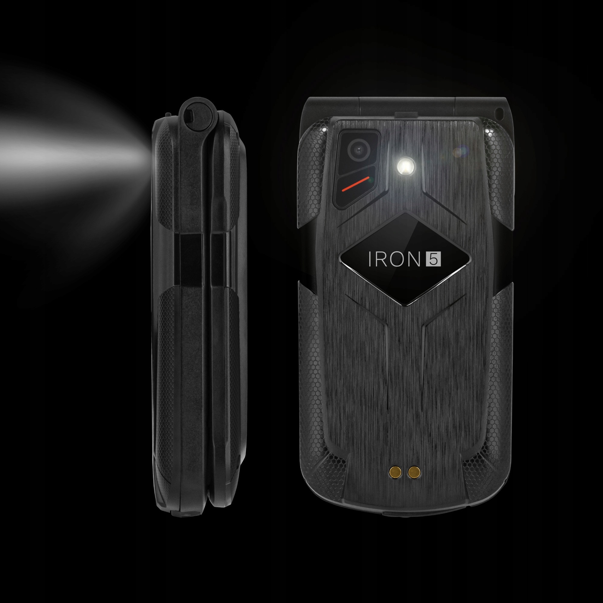 Telefon mobil Kruger&Matz Iron 5 Flip, 4G, Dual SIM, IP68, negru, 108x55x23mm