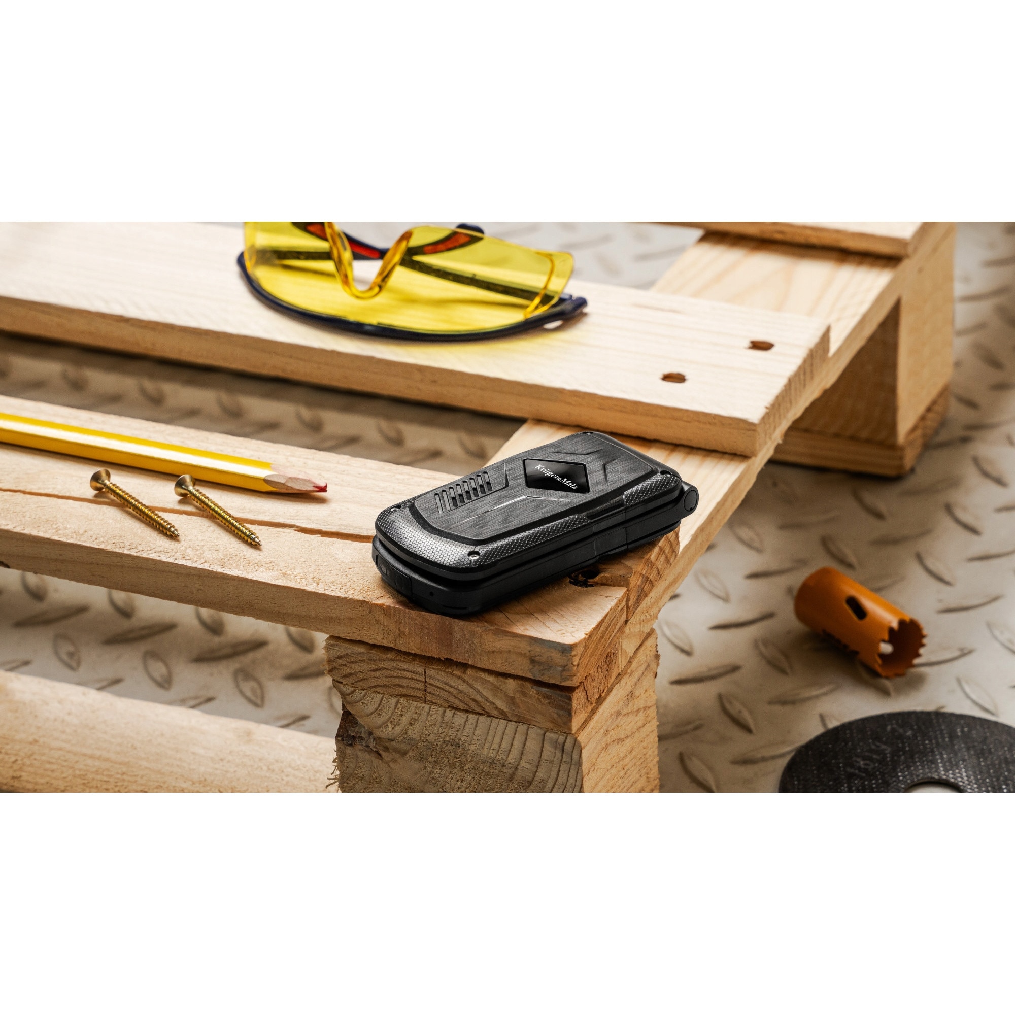 Telefon mobil Kruger&Matz Iron 5 Flip, 4G, Dual SIM, IP68, negru, 108x55x23mm