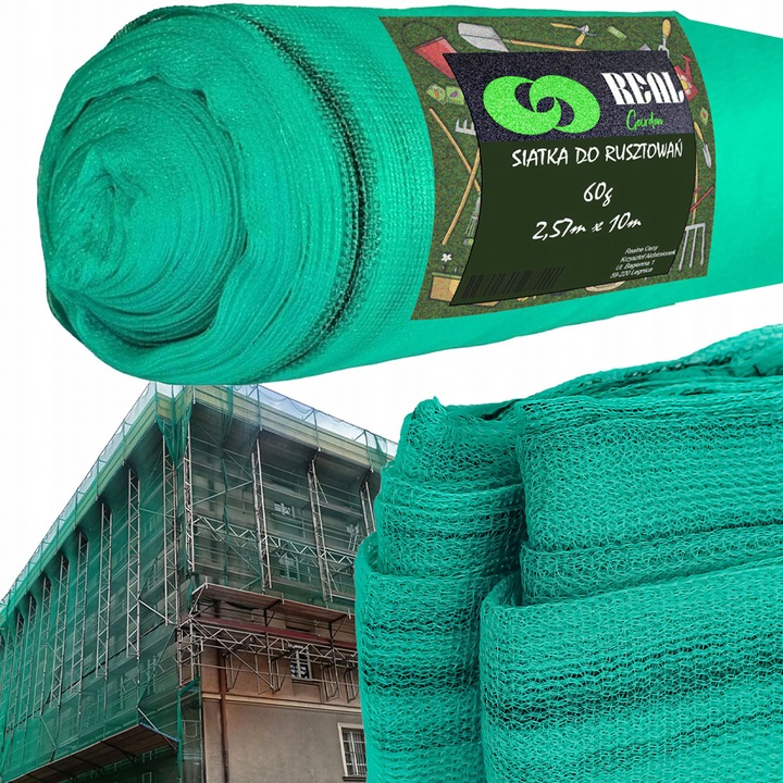 Plasa de Protectie Schele, Rezistenta UV, 25% Umbrire, 2.57 x 10 m, Material 60g/m2, Stabilizeaza schela, Verde