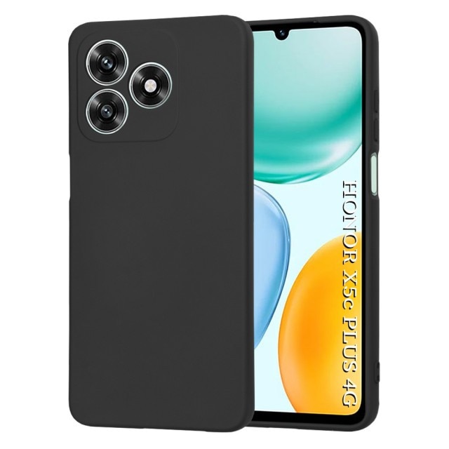 Husa Upzz® SoftFlex Pentru Honor X5c Plus, Silicon Soft, Protectie La Camera, Alcantara La Interior, Black