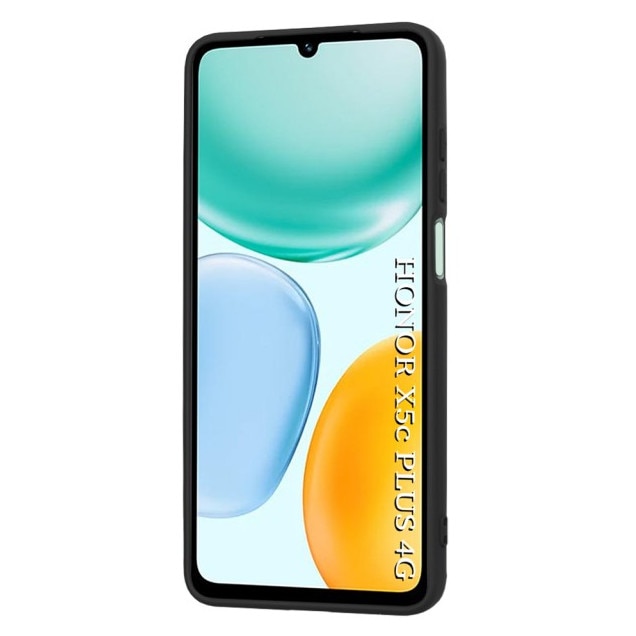 Husa Upzz® SoftFlex Pentru Honor X5c Plus, Silicon Soft, Protectie La Camera, Alcantara La Interior, Black