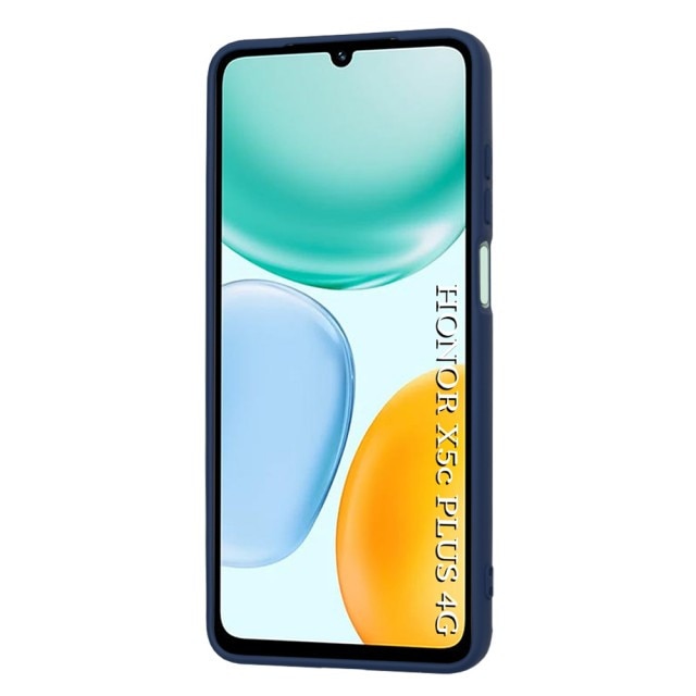 Husa Upzz® SoftFlex Pentru Honor X5c Plus, Silicon Soft, Protectie La Camera, Alcantara La Interior, Blue Navy