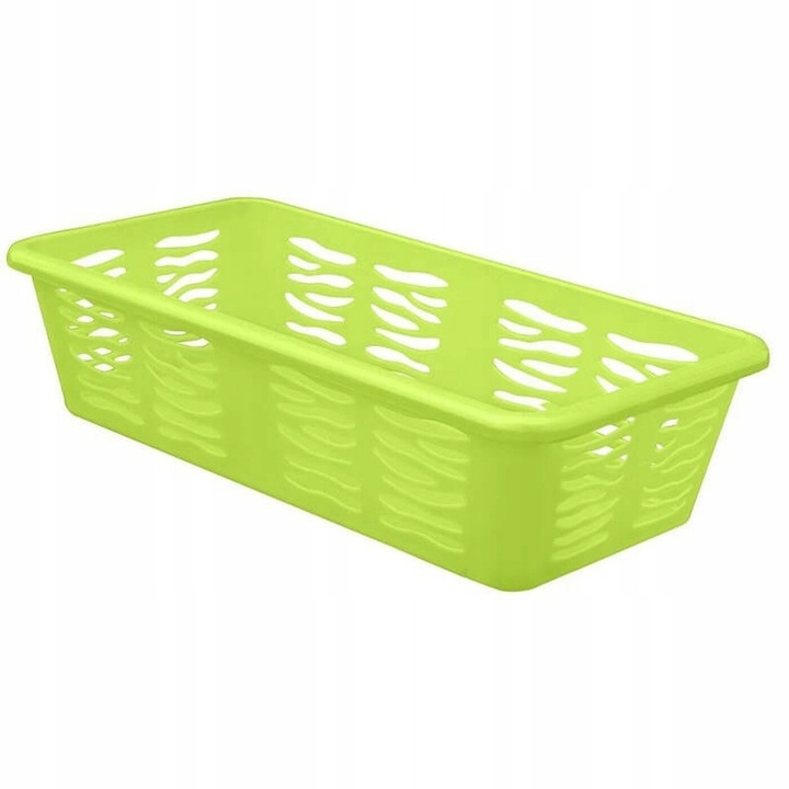 Cos depozitare plastic BranQ, verde, 19.7x10x5 cm, set organizare