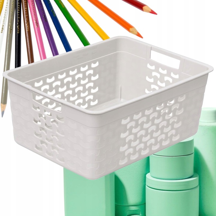 Cos Organizator BranQ Cotton 3.5L, Alb Antich, Design Modern, 24x18x10cm