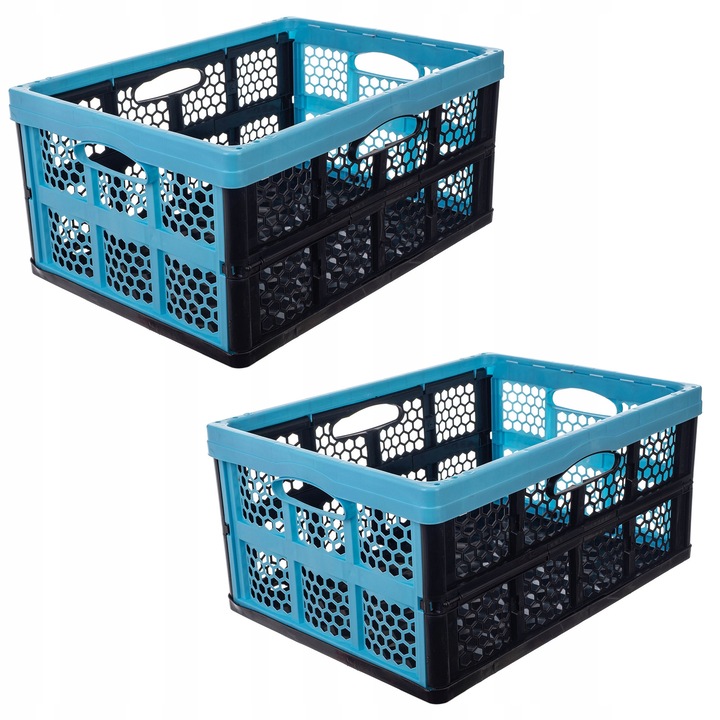 Set 2 Cutii Pliabile KADAX, 64L, Plastic, 47x34x21.5cm, Depozitare
